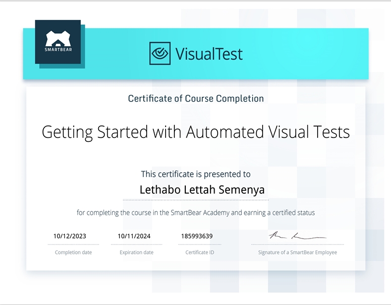 Getting Started with Automated Visual Tests